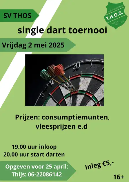 Single darttoernooi - Sportvereniging THOS Beerta