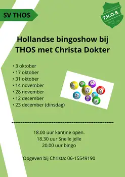 Hollandse Bingo bij THOS! 🎉 - Sportvereniging THOS Beerta
